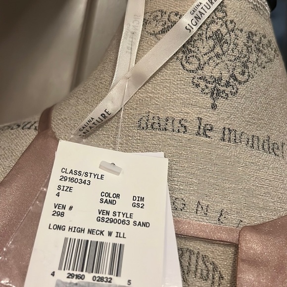 Galina Signature David’s Bridal bridesmaid dress gown illusion Keyhole - Sand 4 - Picture 6 of 17